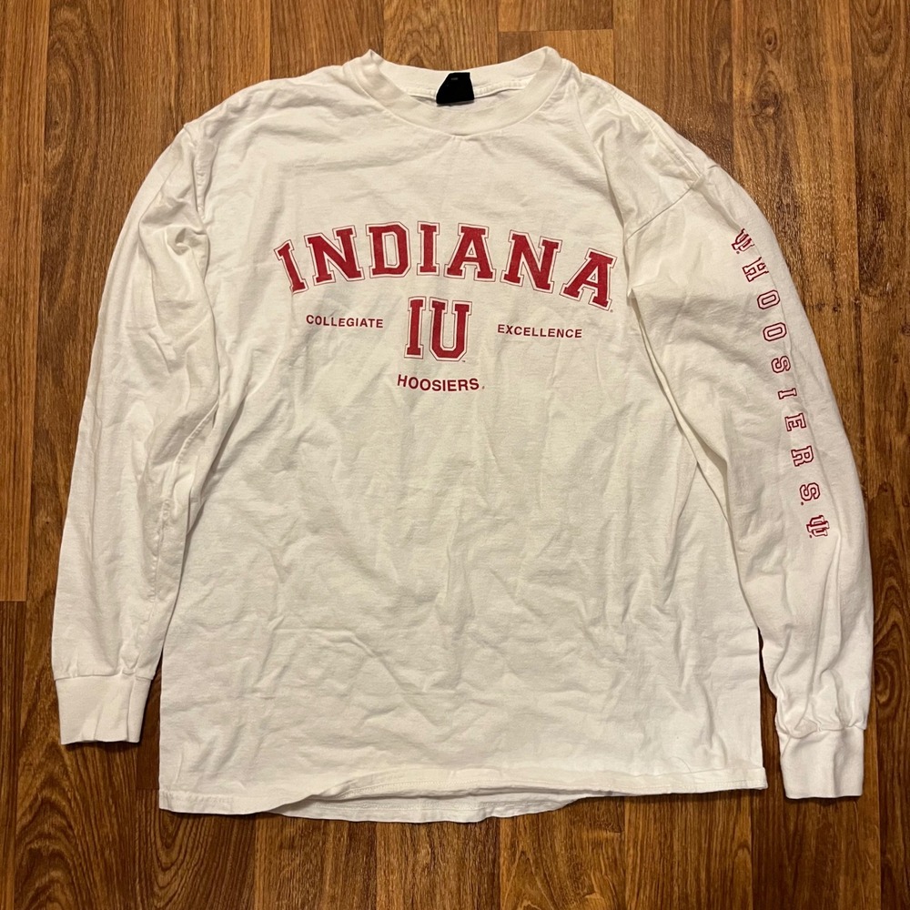 Vintage Indiana Hoosiers Shirt Men XL White IU Collegiate Excellence TSI